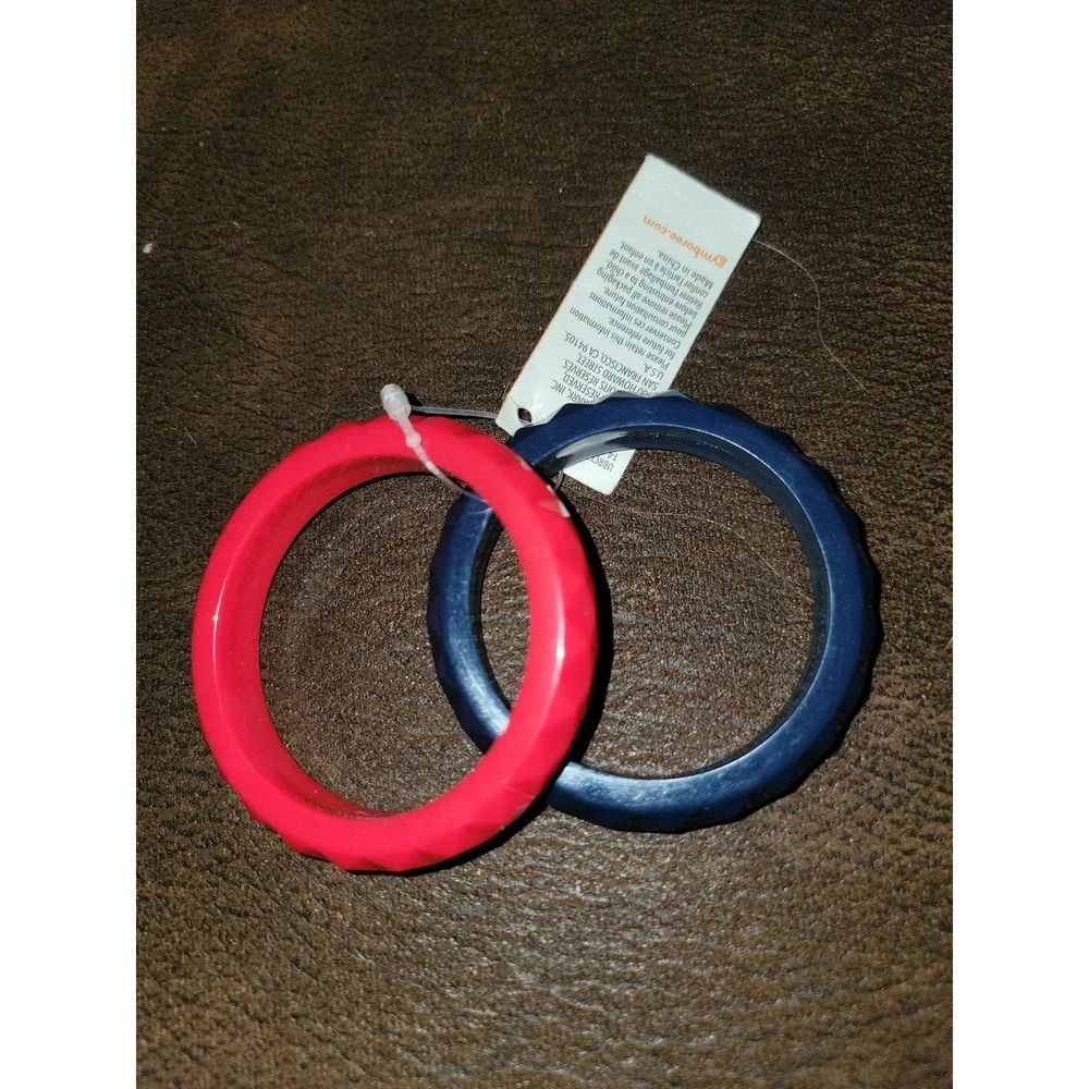 Gymboree parisian afternoon red and‎ navy bangle bracelets nwt